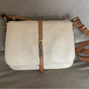 Etienne Aigner cream leather crossbody bag